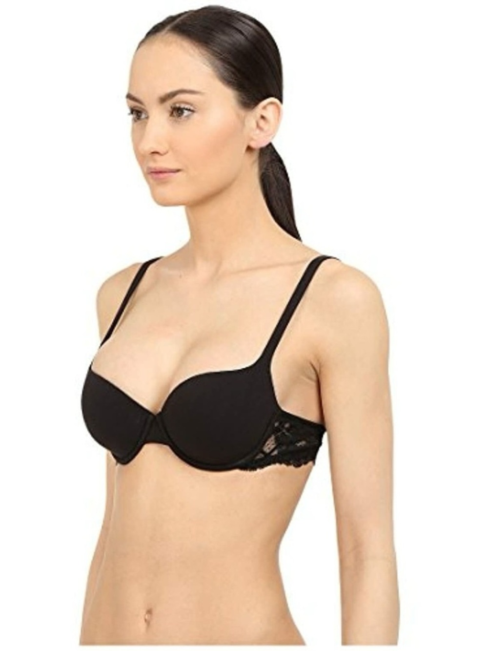 La Perla Souple T Shirt Bra Black 34B Luxury Underwire Smooth Cup Lace Detail
